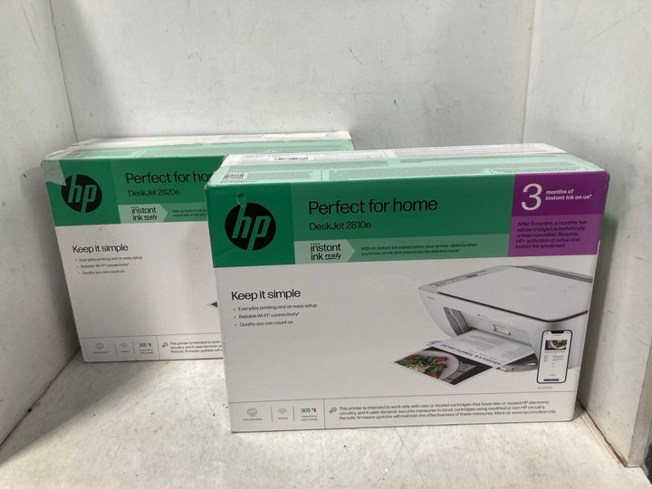 Lot 1363  
            Marchington SR11 - Parcel Delivery Only 

                
2 X ASSORTED HP HOME OFFICE PRINTERS TO INCLUDE DESKJET 2810E PRINTER: LOCATION - B5