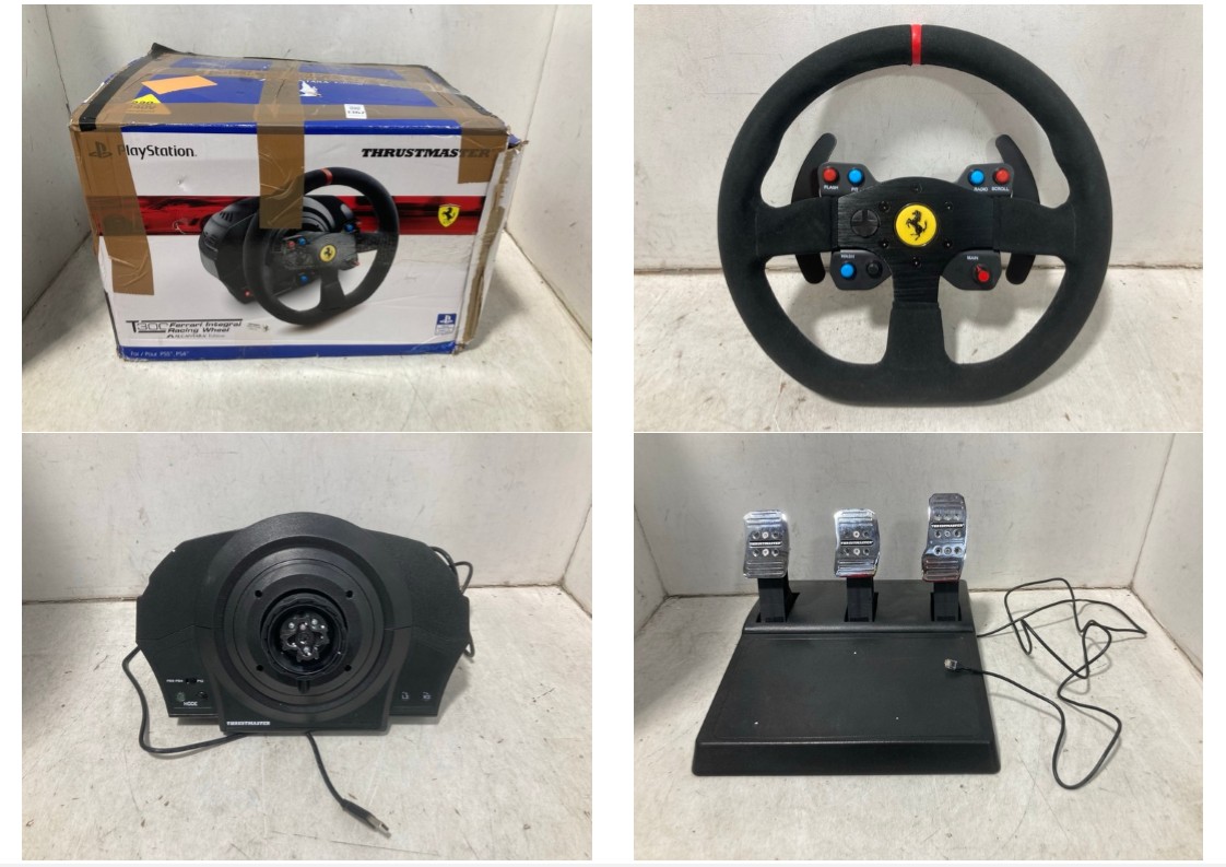 Lot 1367  
            Marchington SR11 - Parcel Delivery Only 

                
THRUSTMASTER T300 FERRARI INTEGRAL RACING WHEEL FOR PLAYSTATION - ORIGINAL RRP £4...