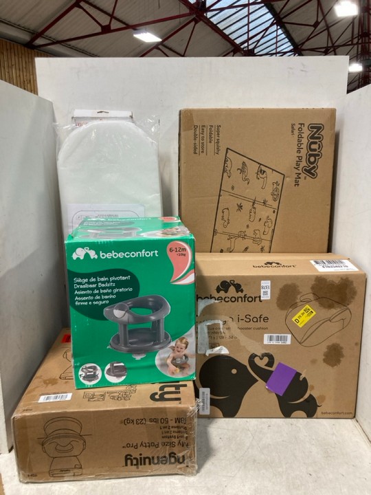 Lot 1378  
            Marchington SR11 - Parcel Delivery Only 

                
QTY OF ASSORTED BABY ITEMS TO INCLUDE BEBE CONFORT MANGA I-SAFE CHILDRENS BOOSTER...