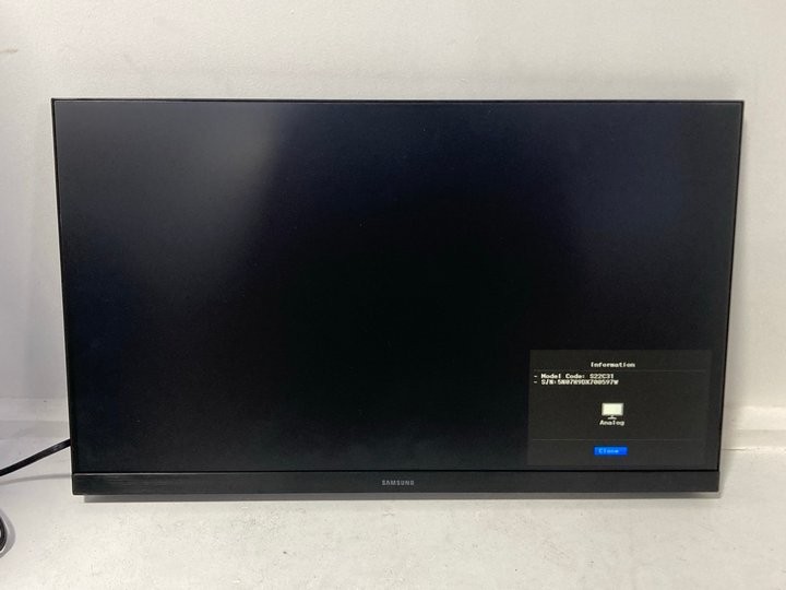 Lot 1387  
            Marchington SR11 - Parcel Delivery Only 

                
SAMSUNG ESSENTIAL MONITOR S3 21.5": LOCATION - BR1