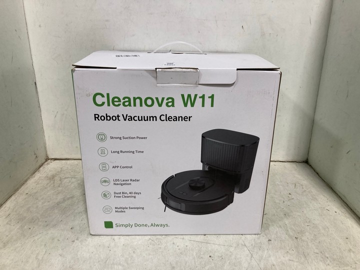 Lot 1480  
            Marchington SR11 - Parcel Delivery Only 

                
CLEANOVA W11 ROBOT VACUUM CLEANER: LOCATION - B8