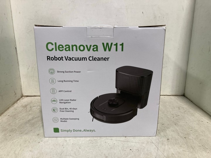 Lot 1482  
            Marchington SR11 - Parcel Delivery Only 

                
CLEANOVA W11 ROBOT VACUUM CLEANER: LOCATION - B8