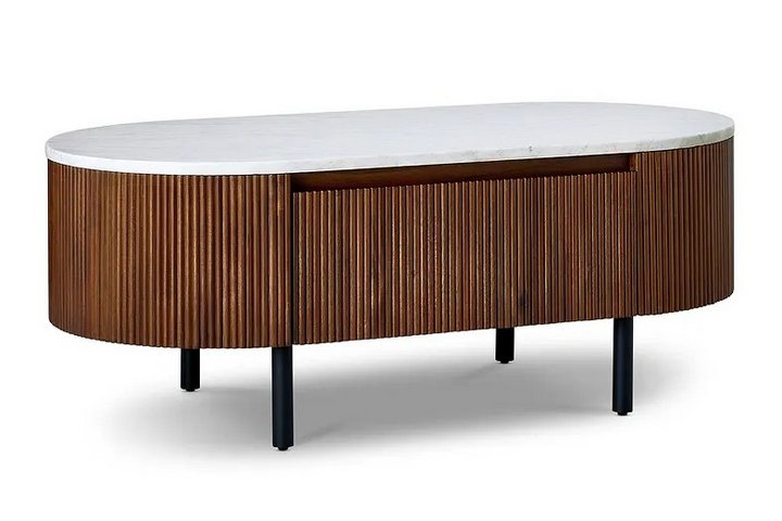 Lot 103  
            Marchington SR11 - Delivery or Collection 

                
OAK FURNITURELAND ELBA MARBLE AND ACACIA STORAGE COFFEE TABLE ORIGINAL RRP £499.9...