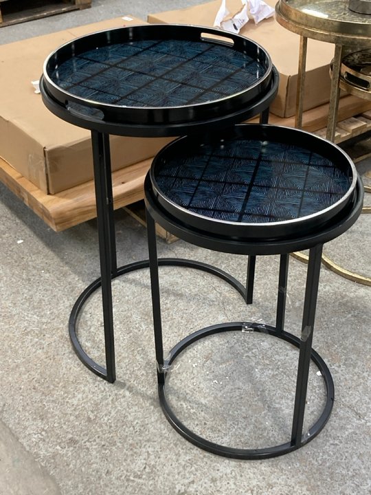 Lot 154  
            Marchington SR11 - Delivery or Collection 

                
SQUARES PATTERN SET OF 2 SIDE TABLES IN BLACK - ORIGINAL RRP £200: LOCATION - C2