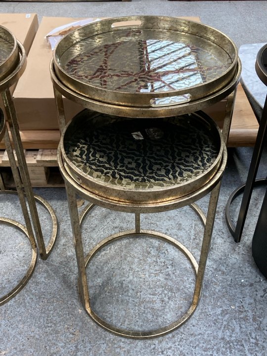 Lot 156  
            Marchington SR11 - Delivery or Collection 

                
VIENNA SET OF 2 NESTING SIDE TABLES IN ANTIQUE GOLD FINISH - ORIGINAL RRP £250: L...