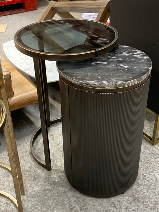 Lot 168  
            Marchington SR11 - Delivery or Collection 

                
BELVEDERE SET OF 2 NESTING SIDE TABLES IN BLACK - ORIGINAL RRP £600: LOCATION - C2