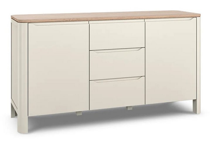 Lot 17  
            Marchington SR11 - Delivery or Collection 

                
OAK FURNITURELAND OTTO LARGE SIDEBOARD IN SMOKED OAK AND PAINTED IVORY FINISH - O...