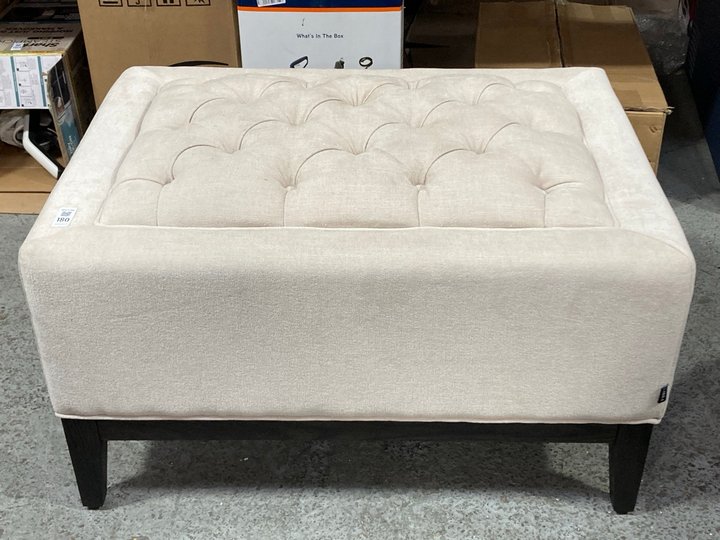 Lot 180  
            Marchington SR11 - Delivery or Collection 

                
THEODORE BUTTONED STOOL IN NATURAL - ORIGINAL RRP £495: LOCATION - C3