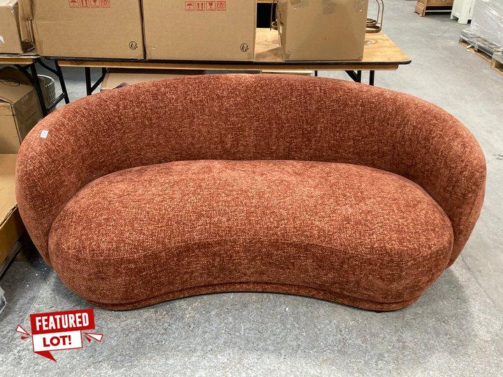 Lot 185  
            Marchington SR11 - Delivery or Collection 

                
LOZENGE STYLE LARGE 3 SEATER SOFA IN TERRACOTTA KNIT STYLE FABRIC - ORIGINAL RRP ...