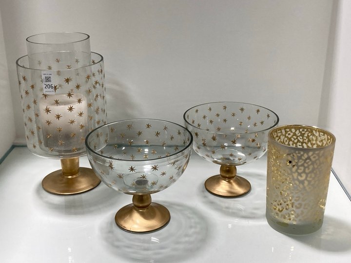 Lot 206  
            Marchington SR11 - Collection 

                
(COLLECTION ONLY) QTY OF ASSORTED HOME GLASSWARE TO INCLUDE HURRICANE STYLE LARGE...