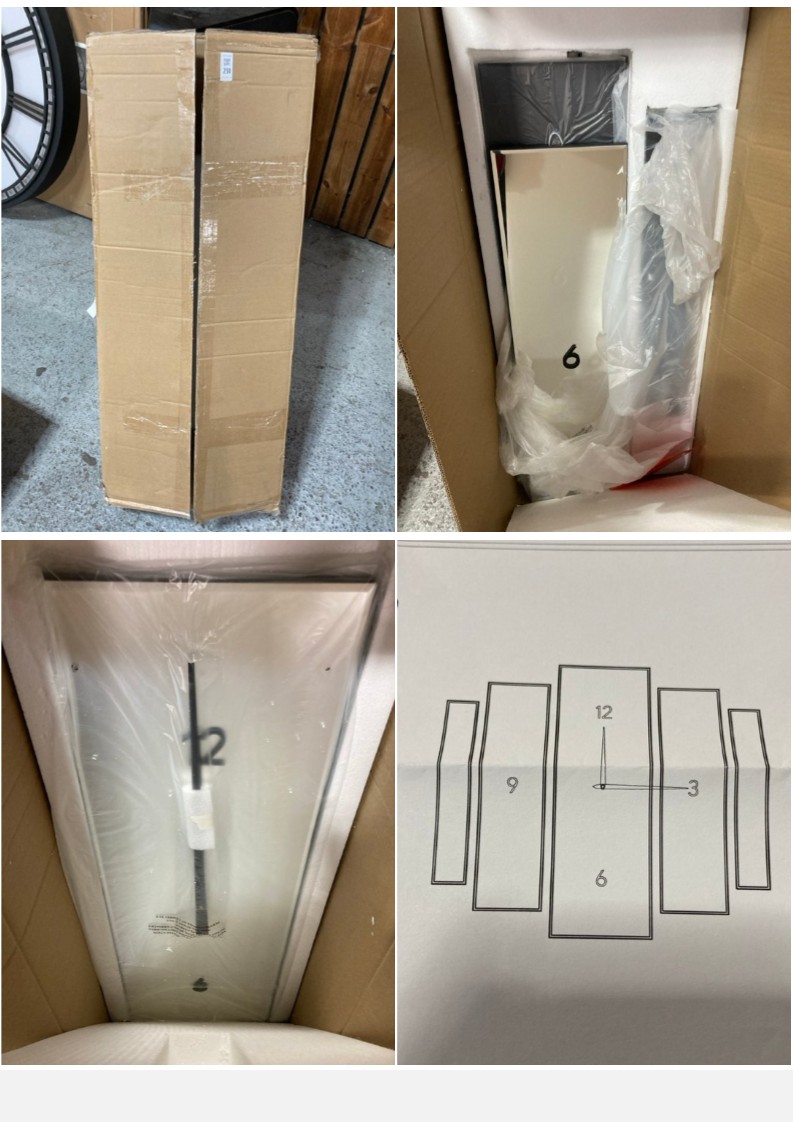Lot 231  
            Marchington SR11 - Delivery or Collection 

                
ARUNA MODERN MULTI SECTION MIRRORED WALL CLOCK - ORIGINAL RRP £274: LOCATION - D3