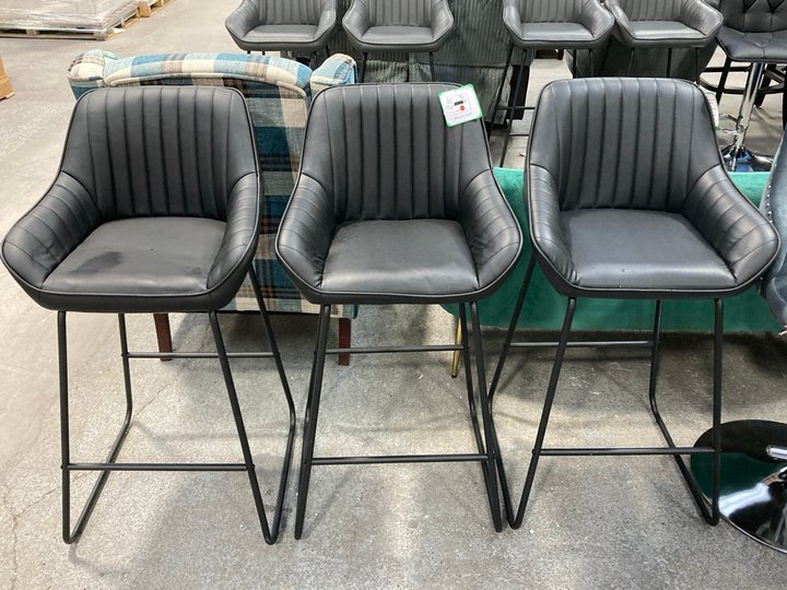 Lot 258  
            Marchington SR11 - Delivery or Collection 

                
3 X DREAMS MODERN STYLE BAR CHAIRS IN BLACK FAUX LEATHER: LOCATION - C4