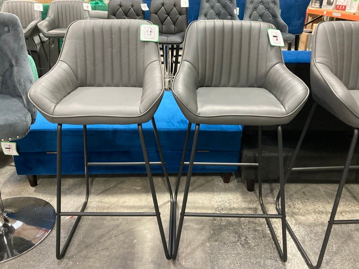 Lot 260  
            Marchington SR11 - Delivery or Collection 

                
PAIR OF DREAMS INTERIORS MODERN STYLE BAR CHAIRS IN CHARCOAL GREY: LOCATION - C4
