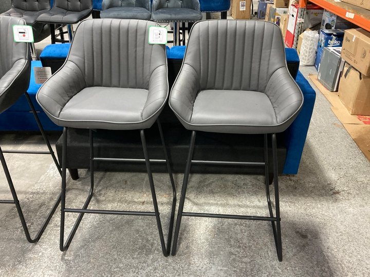 Lot 261  
            Marchington SR11 - Delivery or Collection 

                
PAIR OF DREAMS INTERIORS MODERN STYLE BAR CHAIRS IN CHARCOAL GREY: LOCATION - C4