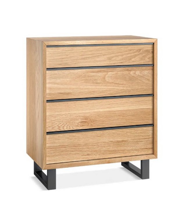 Lot 27  
            Marchington SR11 - Delivery or Collection 

                
OAK FURNITURELAND MAINE NATURAL SOLID OAK & METAL 4 DRAWER CHEST ORIGINAL RRP £57...