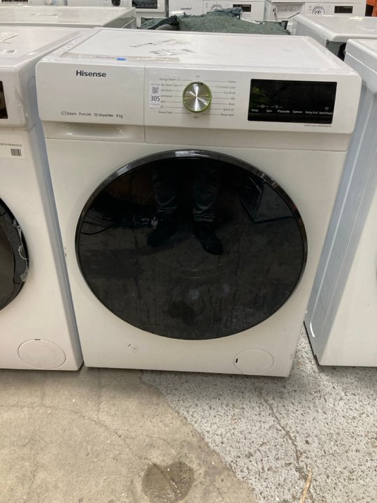 Lot 305  
            Marchington SR11 - Delivery or Collection 

                
HISENSE 8KG FREESTANDING WASHING MACHINE MODEL : WFQA8014EVJM - ORIGINAL RRP - £2...