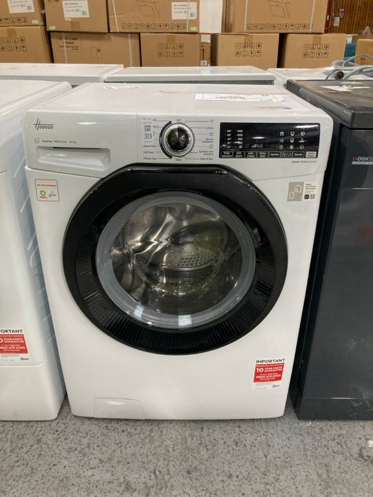 Lot 313  
            Marchington SR11 - Delivery or Collection 

                
HOOVER 10KG WASHING MACHINE: MODEL H3WPS4106TMB6-80 - ORIGINAL RRP £349: LOCATION...
