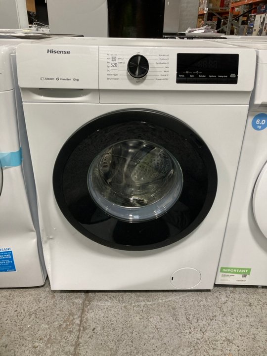 Lot 320  
            Marchington SR11 - Delivery or Collection 

                
HISENSE 10KG FREESTANDING WASHING MACHINE - ORIGINAL RRP - £299: LOCATION - B2