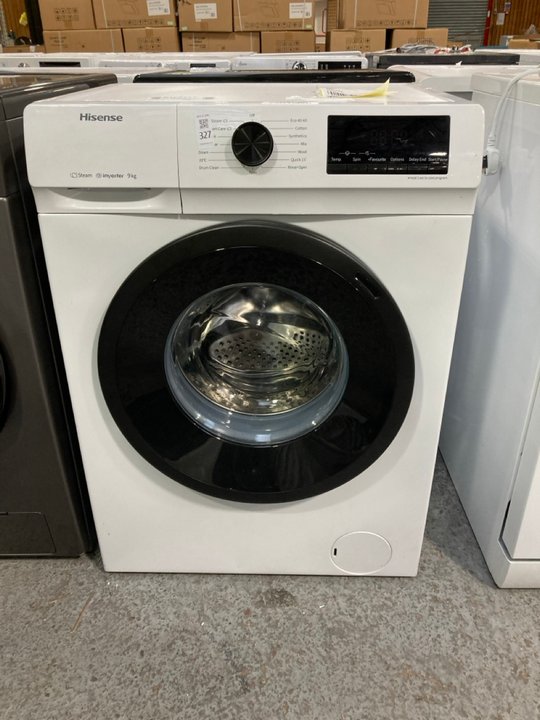 Lot 327  
            Marchington SR11 - Delivery or Collection 

                
HISENSE WASHING MACHINE MODEL : WFQP9014EVM - ORIGINAL RRP - £269: LOCATION - B2