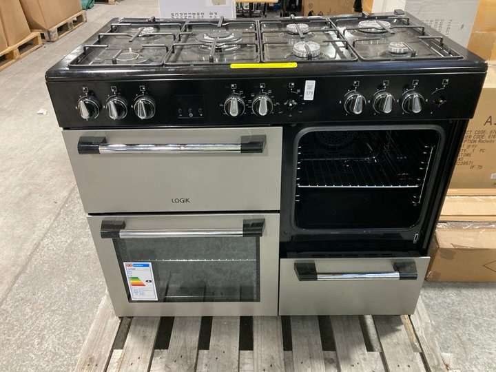 Lot 379  
            Marchington SR11 - Delivery or Collection 

                
LOGIK 100CM DUAL FUEL RANGE COOKER MODEL : LRC100S21: LOCATION - B3 (KERBSIDE PAL...
