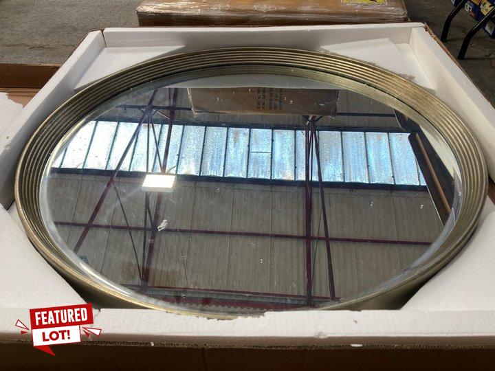 Lot 388  
            Marchington SR11 - Delivery or Collection 

                
FOYLE DISTRESSED GOLD LEAF FINISH WALL MIRROR: LOCATION - B3