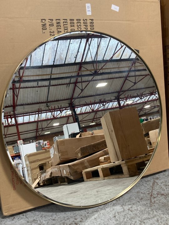 Lot 395  
            Marchington SR11 - Delivery or Collection 

                
KEIR ROUND MIRROR BRASS: LOCATION - A2W