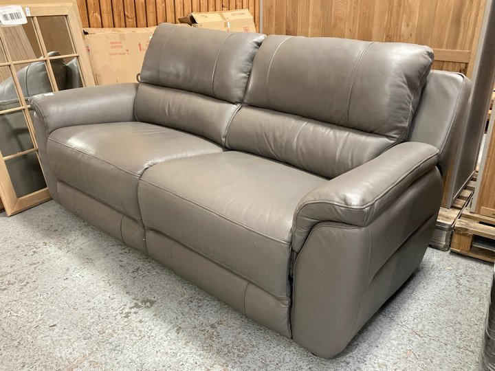 Lot 40  
            Marchington SR11 - Delivery or Collection 

                
OAK FURNITURELAND THEO 3 SEATER SOFA IN ELEPHANT GREY LEATHER ORIGINAL RRP £2,699...