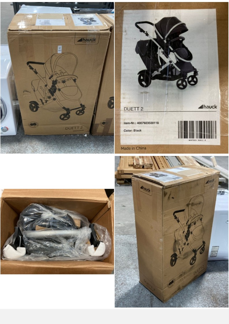 Lot 443  
            Marchington SR11 - Delivery or Collection 

                
HAUCK DUETT 2 TANDEM PUSHCHAIR IN BLACK: LOCATION - C5
