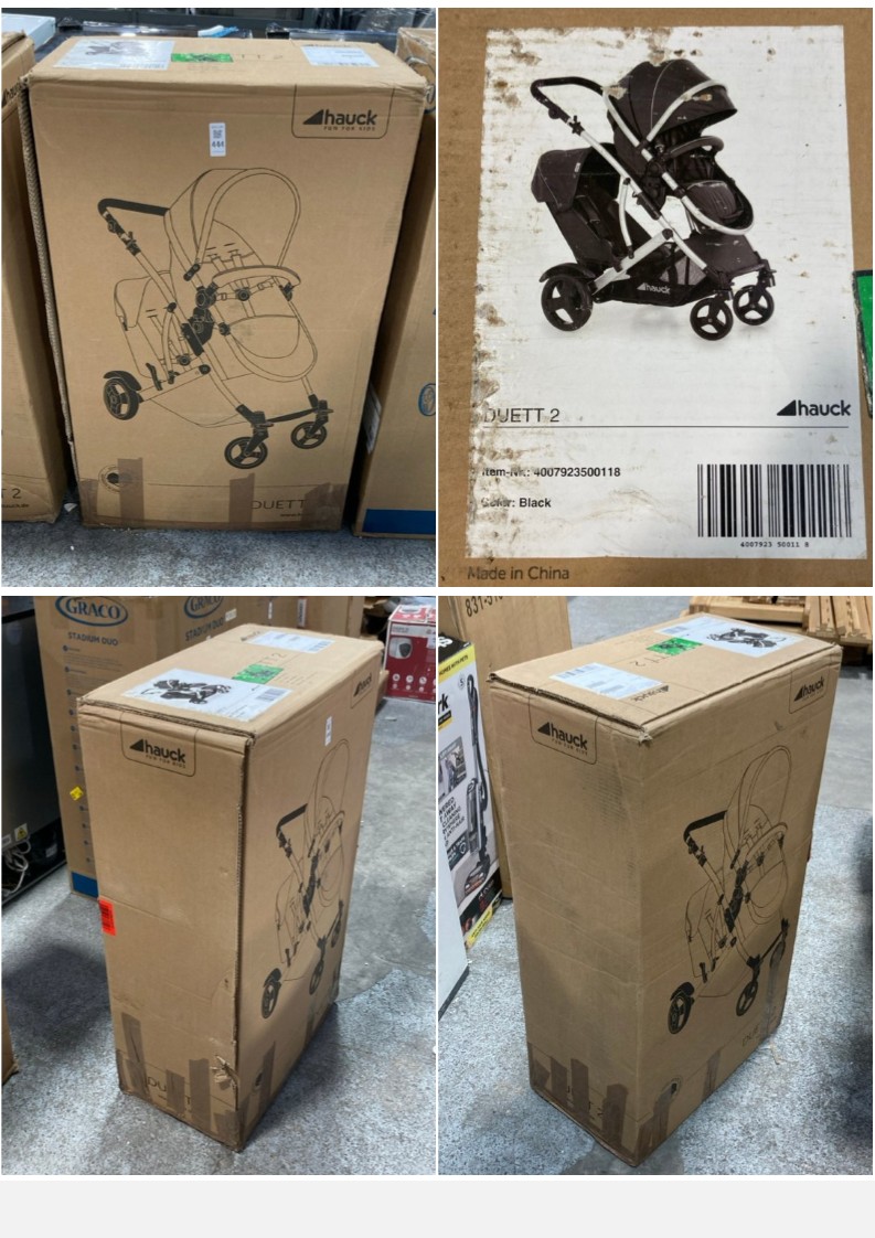 Lot 444  
            Marchington SR11 - Delivery or Collection 

                
HAUCK DUETT 2 TANDEM PUSHCHAIR IN BLACK: LOCATION - C5