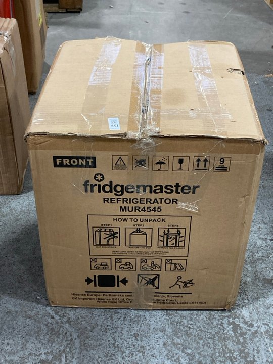 Lot 451  
            Marchington SR11 - Delivery or Collection 

                
FRIDGEMASTER SMALL TABLE TOP MINI FRIDGE MODEL : MUR4545: LOCATION - C5