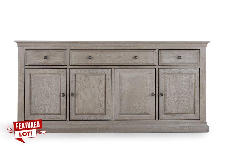 Lot 45  
            Marchington SR11 - Delivery or Collection 

                
OAK FURNITURELAND BURLEIGH LIGHT GREY EXTRA LARGE SIDEBOARD - SOLID HARDWOOD ORIG...