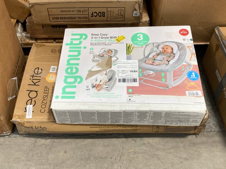 Lot 488  
            Marchington SR11 - Delivery or Collection 

                
2 X ASSORTED BABY ITEMS TO INCLUDE INGENUITY KEEP COZY 3 IN 1 GROW WITH ME BOUNCE...