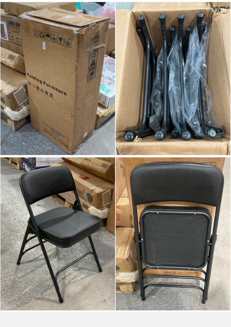 Lot 489  
            Marchington SR11 - Delivery or Collection 

                
SET OF 4 FOLDING STYLE DINING CHAIRS IN CHARCOAL: LOCATION - B6