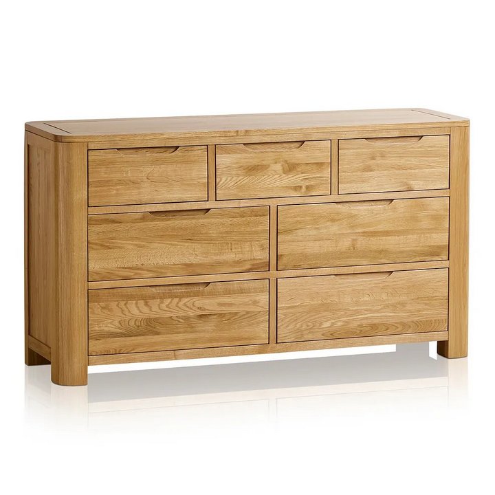 Lot 4  
            Marchington SR11 - Delivery or Collection 

                
OAK FURNITURELAND ROMSEY NATURAL SOLID OAK 3+4 CHEST OF DRAWERS ORIGINAL RRP £579...