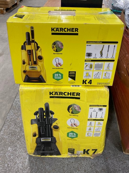 Lot 500  
            Marchington SR11 - Delivery or Collection 

                
2 X ASSORTED KARCHER APPLIANCES TO INCLUDE K4 HIGH PRESSURE WASHER: LOCATION - B6