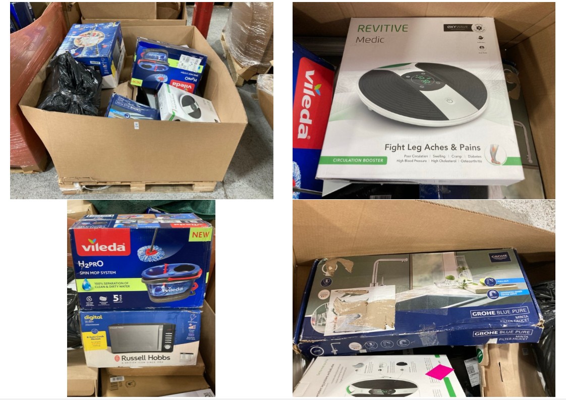 Lot 506  
            Marchington SR11 - Delivery or Collection 

                
PALLET OF ASSORTED HOME APPLIANCES TO INCLUDE RUSSELL HOBBS 20L DIGITAL MICROWAVE...