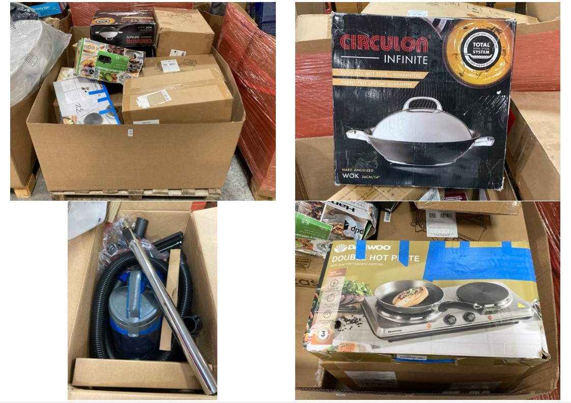 Lot 508  
            Marchington SR11 - Delivery or Collection 

                
PALLET OF ASSORTED ITEMS TO INCLUDE BASICS CYLINDER STYLE VACUUM CLEANER: LOCATIO...