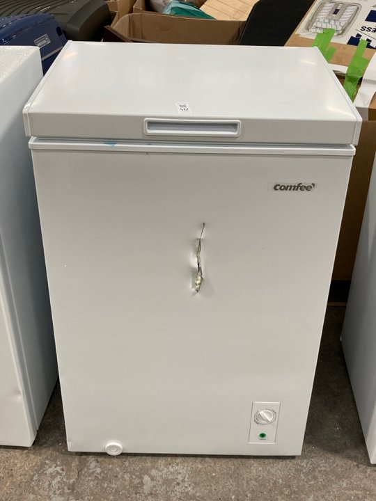 Lot 512  
            Marchington SR11 - Delivery or Collection 

                
COMFEE CHEST FREEZER IN WHITE : MODEL RCC102WH2UK: LOCATION - B7
