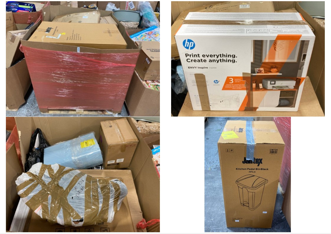 Lot 517  
            Marchington SR11 - Delivery or Collection 

                
PALLET OF ASSORTED ITEMS TO INCLUDE JANTEX 87L KITCHEN PEDAL BIN IN BLACK: LOCATI...