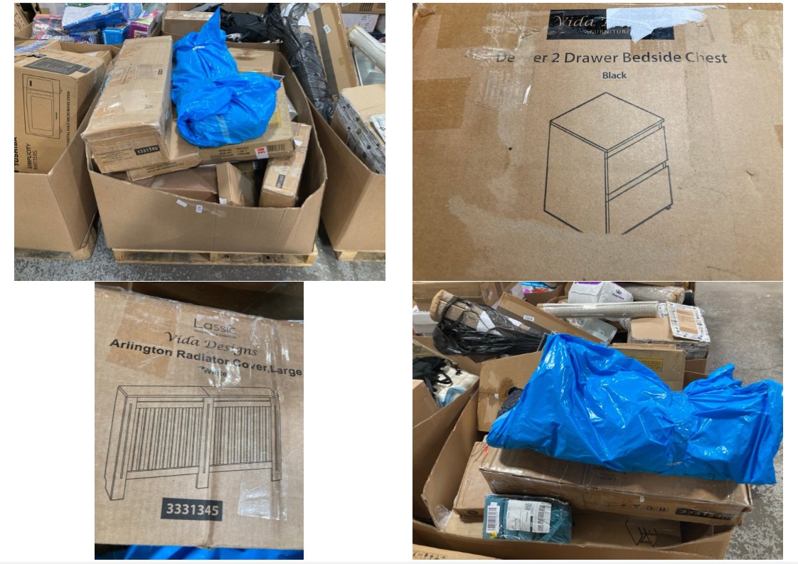 Lot 527  
            Marchington SR11 - Delivery or Collection 

                
PALLET OF ASSORTED ITEMS TO INCLUDE VIDA DESIGNS ARLINGTON LARGE RADIATOR COVER I...