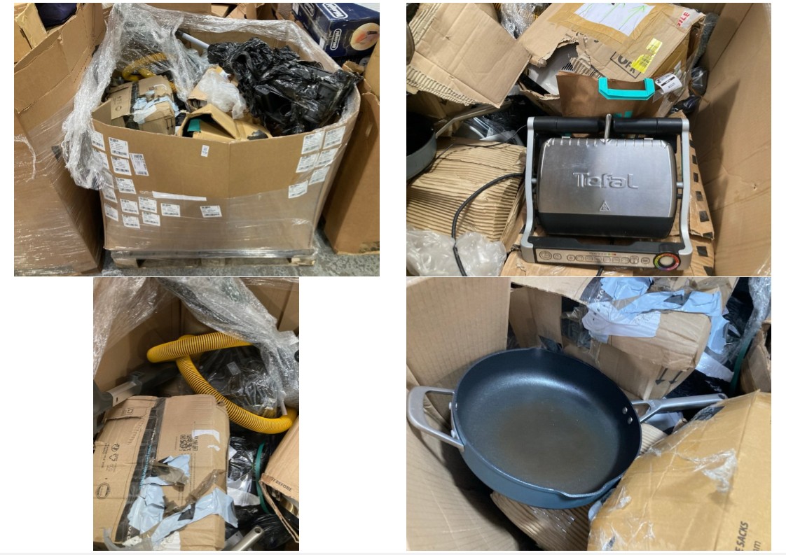 Lot 532  
            Marchington SR11 - Delivery or Collection 

                
PALLET OF ASSORTED ITEMS TO INCLUDE TEFAL SANDWICH AND SNACK MAKER KITCHEN APPLIA...