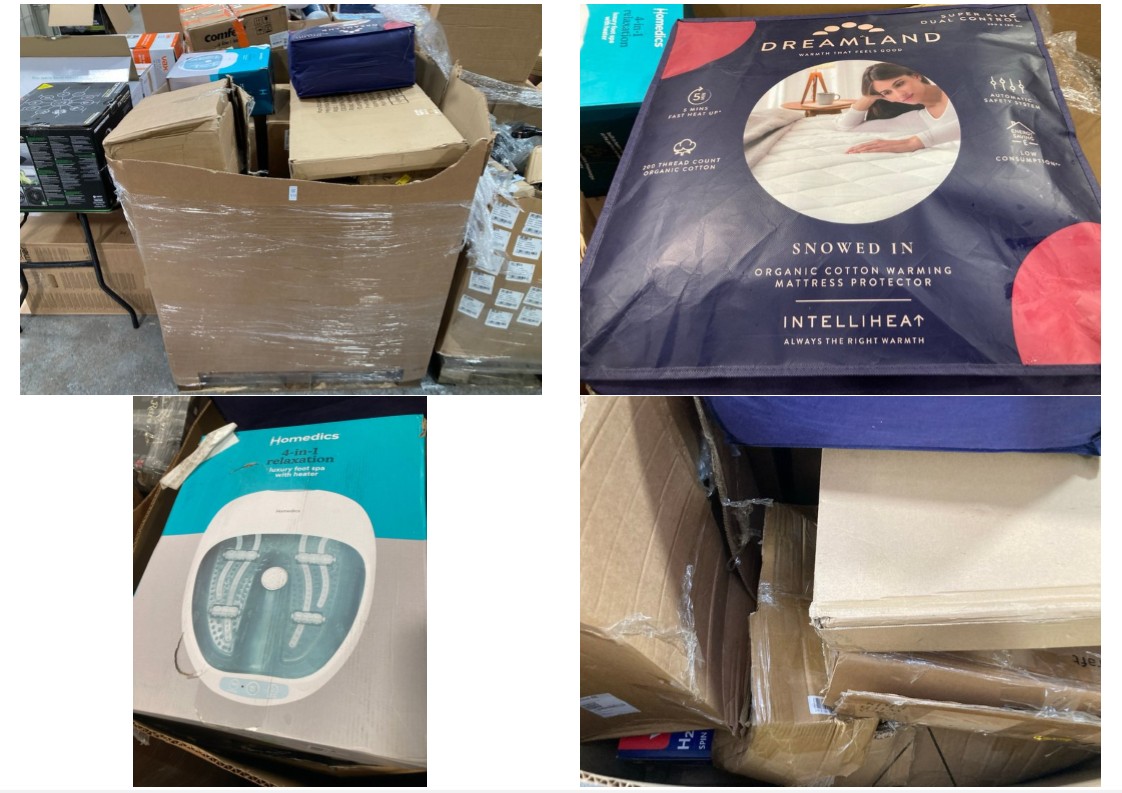 Lot 533  
            Marchington SR11 - Delivery or Collection 

                
PALLET OF ASSORTED ITEMS TO INCLUDE HOMEDICS 4 IN 1 RELAXATION LUXURY FOOT SPA WI...