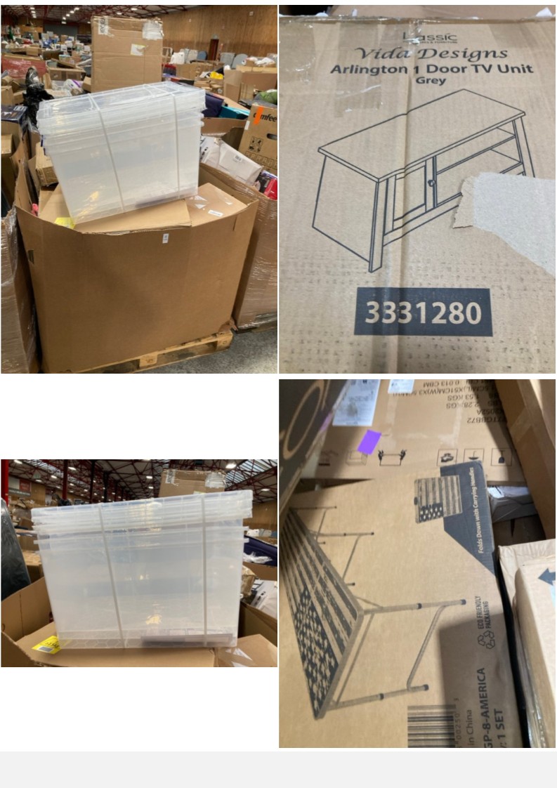 Lot 535  
            Marchington SR11 - Delivery or Collection 

                
PALLET OF ASSORTED FURNITURE ITEMS TO INCLUDE VIDA DESIGNS ARLINGTON 1 DOOR TV UN...