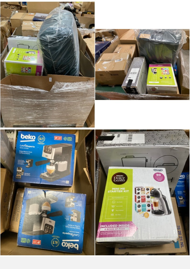 Lot 536  
            Marchington SR11 - Delivery or Collection 

                
PALLET OF ASSORTED HOME APPLIANCES TO INCLUDE DOLCE GUSTO MINI ME STARTER KIT COF...