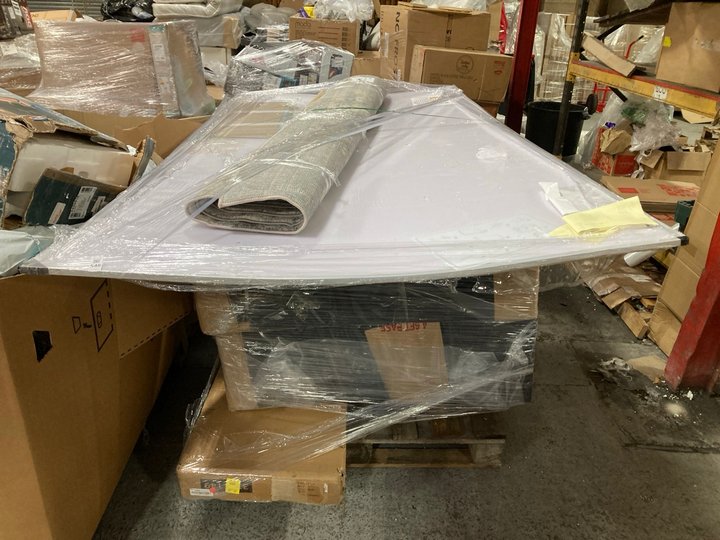 Lot 548  
            Marchington SR11 - Delivery or Collection 

                
PALLET OF ASSORTED HOME FURNITURE ITEMS TO INCLUDE LIVABLISS ANKARA FLOOR RUG IN ...