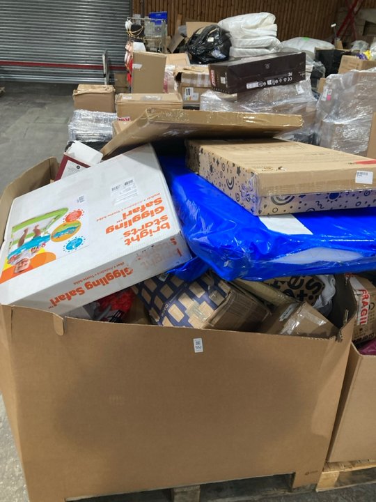 Lot 552  
            Marchington SR11 - Delivery or Collection 

                
PALLET OF ASSORTED ITEMS TO INCLUDE BRIGHT STARS GIGGLING SAFARI WALKER TODDLER P...