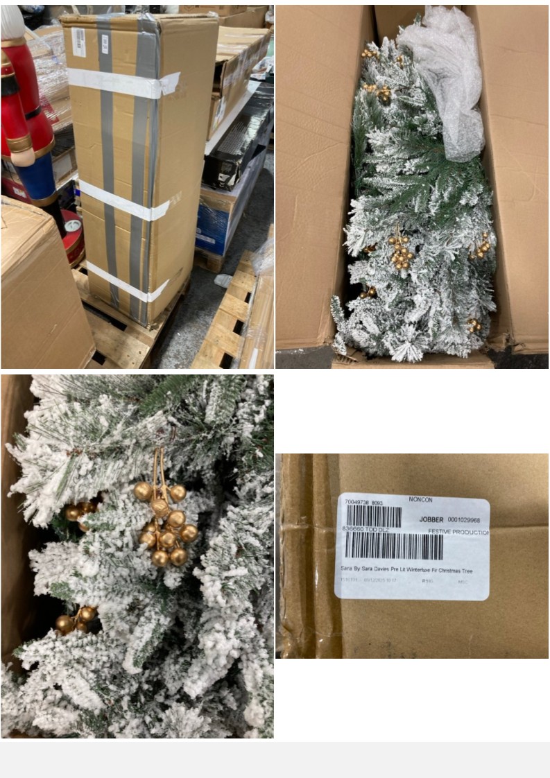 Lot 561  
            Marchington SR11 - Delivery or Collection 

                
SARA BY SARA DAVIES PRE LIT WINTER LUXE FIR STYLE CHRISTMAS TREE: LOCATION - B10