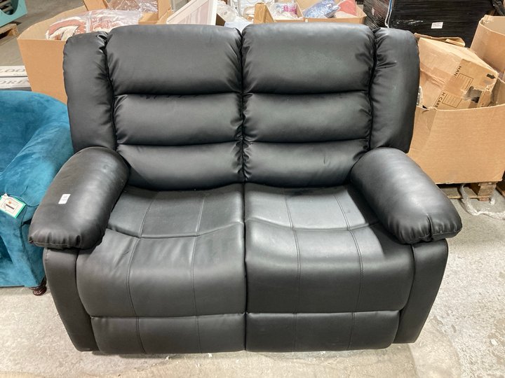 Lot 580  
            Marchington SR11 - Delivery or Collection 

                
2 SEATER MANUAL RECLINER SOFA IN BLACK PU LEATHER - ORIGINAL RRP - £700: LOCATION...