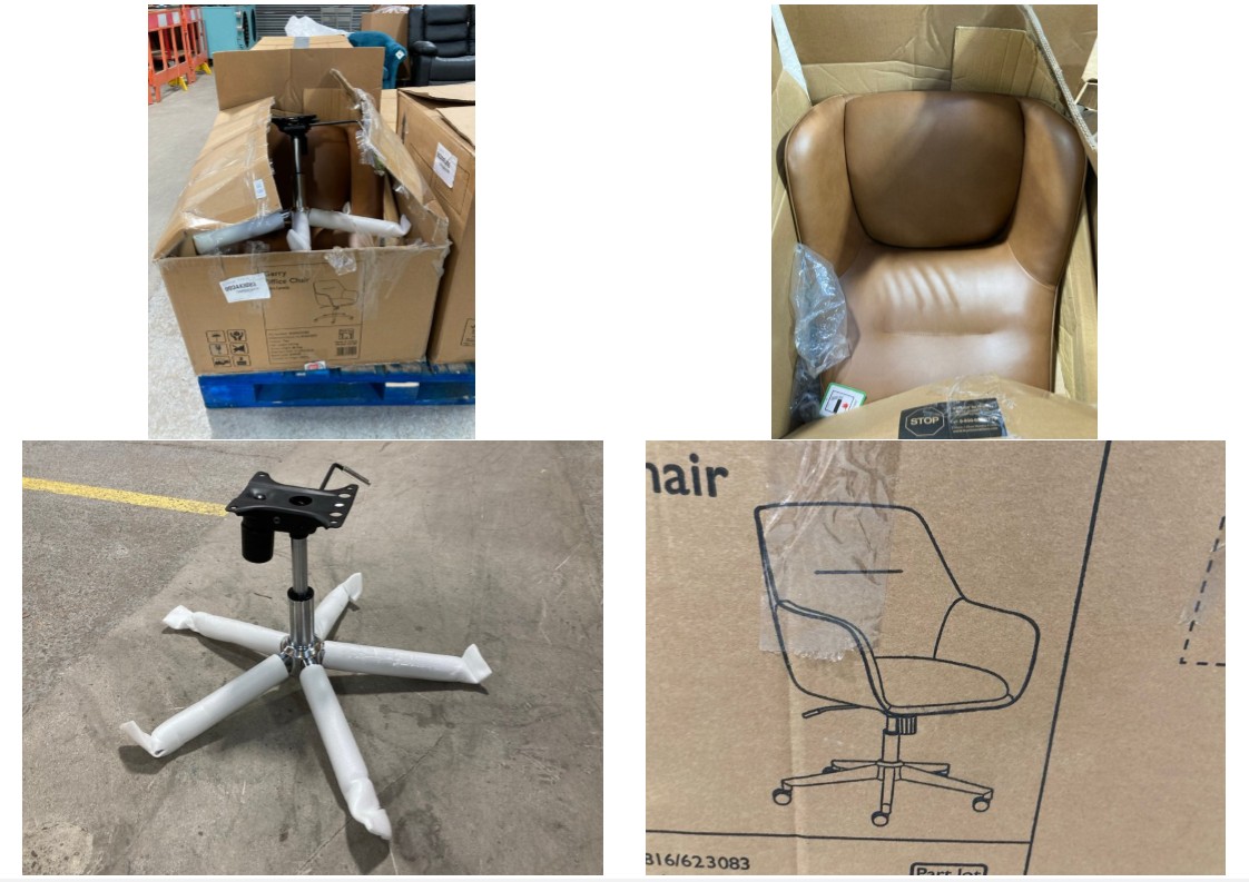 Lot 587  
            Marchington SR11 - Delivery or Collection 

                
JOHN LEWIS & PARTNERS GERRY OFFICE CHAIR IN PU VINYL TAN - ORIGINAL RRP - £199: L...