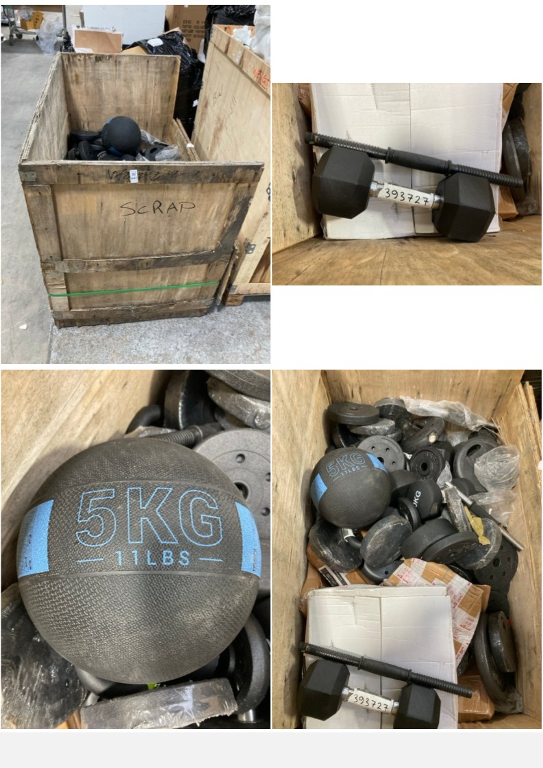 Lot 647  
            Marchington SR11 - Delivery or Collection 

                
PALLET OF ASSORTED WEIGHTS TO INCLUDE 5KG MEDICINE BALL: LOCATION - A5 (KERBSIDE ...